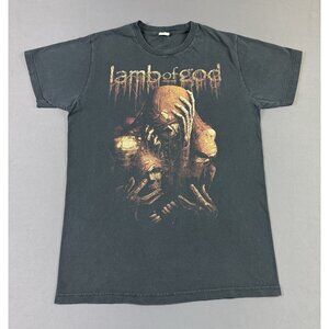 Rare Vintage Y2K Lamb Of God Heavy Metal Band Tee Skull Skeleton Art Black Large